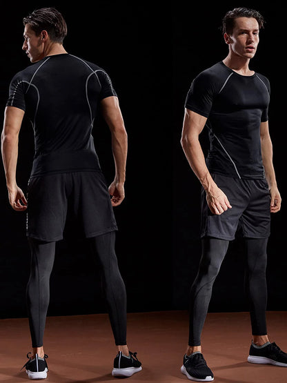 Men’s Compression Athletic T-Shirt – Quick Dry Slim Fit Gym & Running Tee