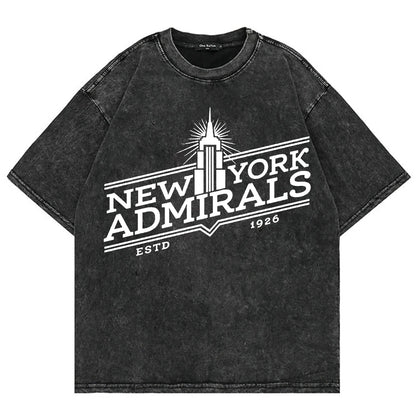 Vintage Hockey-Inspired Acid Wash Graphic T-Shirt – Retro Sports Streetwear Tee