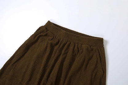Y2K Wide-Leg Corduroy Pants – High Waist Oversized Streetwear Trousers