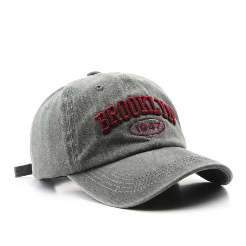 Brooklyn Embroidered Baseball Cap – Vintage Streetwear Cotton Hat
