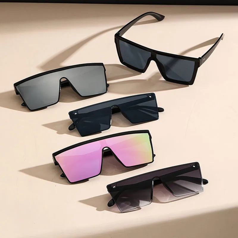 Futuristic Oversized Visor Sunglasses – Y2K Reflective “Mask” Shield Shades