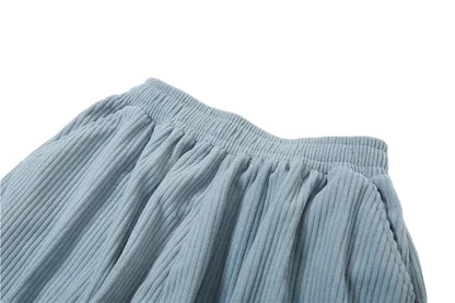Y2K Wide-Leg Corduroy Pants – High Waist Oversized Streetwear Trousers