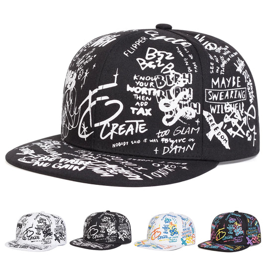 Y2K Graffiti Letter Hip-Hop Cap – Vintage Streetwear Baseball Hat
