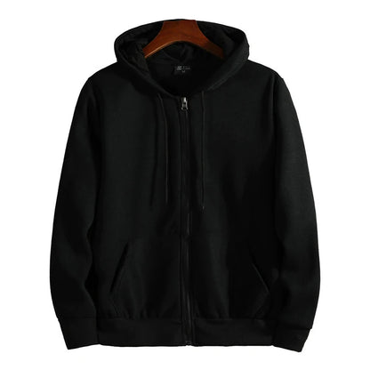 Men’s Classic Zip-Up Hoodie – Retro Minimalist Streetwear Jacket
