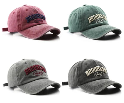Brooklyn Embroidered Baseball Cap – Vintage Streetwear Cotton Hat