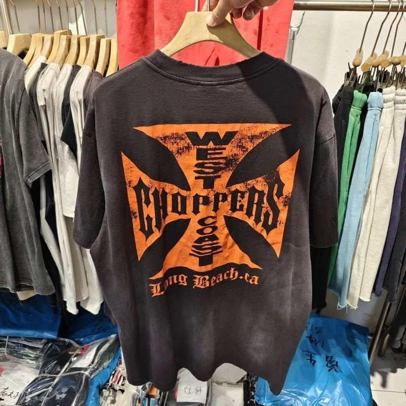 Vintage Biker Graphic T-Shirt – Washed Retro Streetwear Tee
