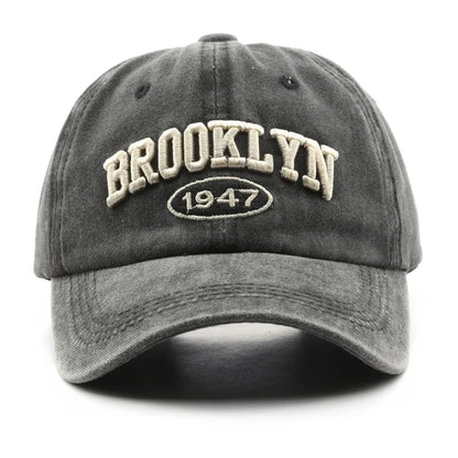 Brooklyn Embroidered Baseball Cap – Vintage Streetwear Cotton Hat
