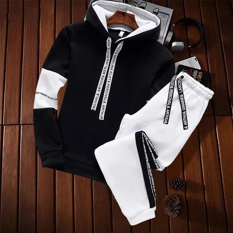 Men’s Typography Pullover Hoodie – Clean Preppy Streetwear Sweatshirt