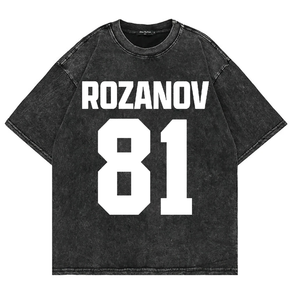 Vintage Hockey-Inspired Acid Wash Graphic T-Shirt – Retro Sports Streetwear Tee