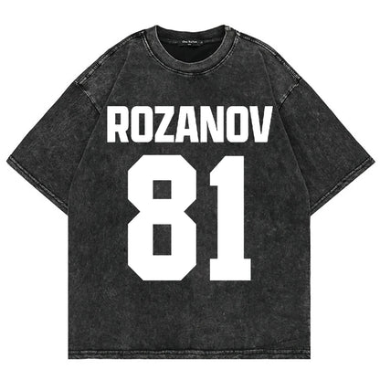 Vintage Hockey-Inspired Acid Wash Graphic T-Shirt – Retro Sports Streetwear Tee