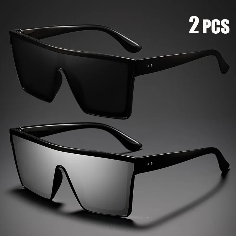 Futuristic Oversized Visor Sunglasses – Y2K Reflective “Mask” Shield Shades