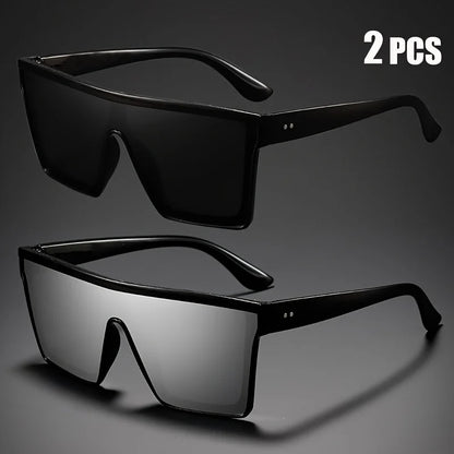 Futuristic Oversized Visor Sunglasses – Y2K Reflective “Mask” Shield Shades