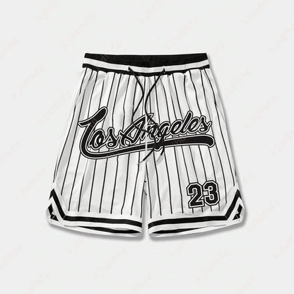 Los Angeles #23 Vintage Basketball Shorts – Oversized Streetwear Mesh Shorts