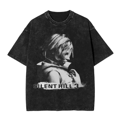 Silent Hill Graphic T-Shirt – Vintage Washed Horror Streetwear Tee