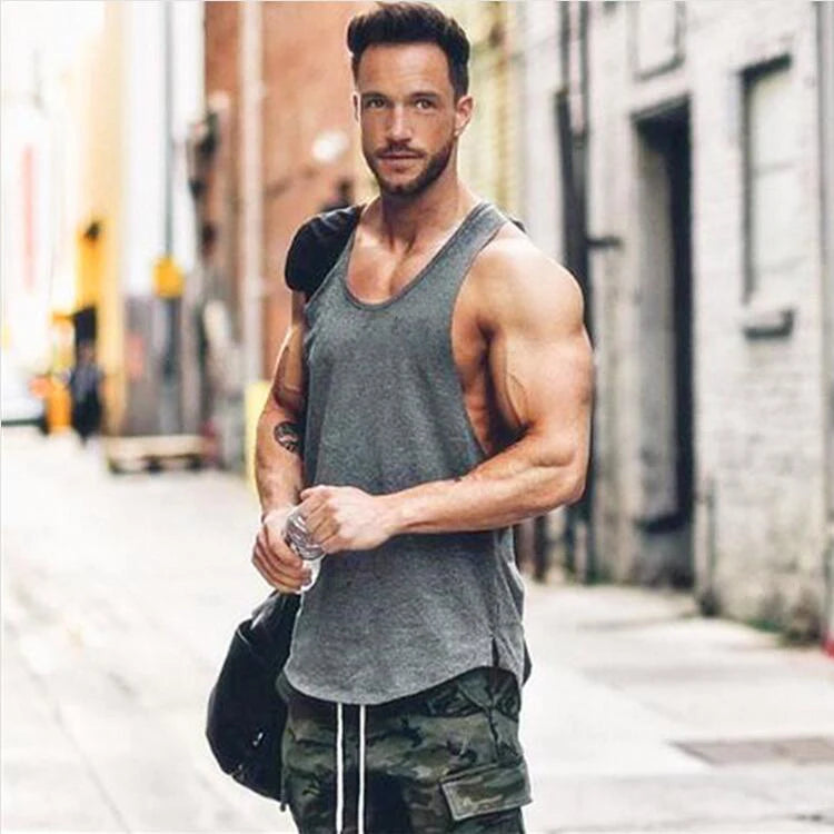 Men’s Cotton Muscle Tank Top – Lat Cut Sleeveless Gym & Training Vest