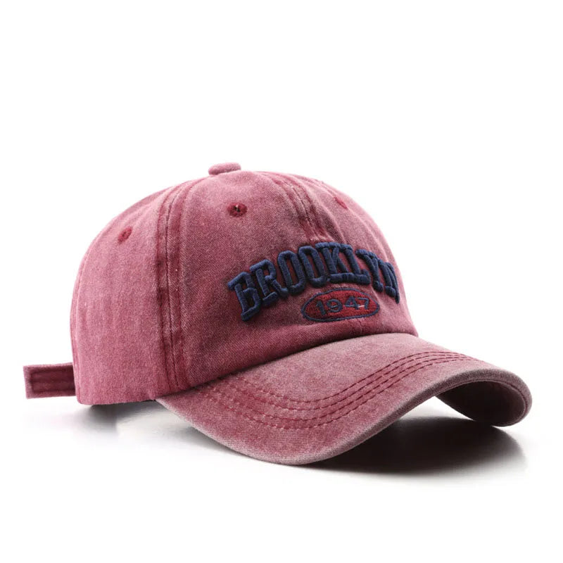Brooklyn Embroidered Baseball Cap – Vintage Streetwear Cotton Hat