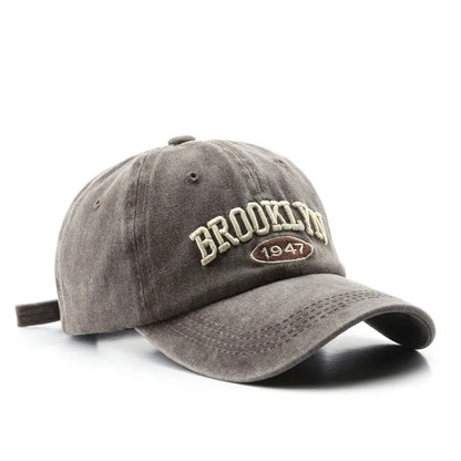 Brooklyn Embroidered Baseball Cap – Vintage Streetwear Cotton Hat
