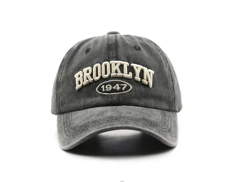 Brooklyn Embroidered Baseball Cap – Vintage Streetwear Cotton Hat
