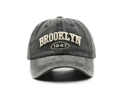 Brooklyn Embroidered Baseball Cap – Vintage Streetwear Cotton Hat