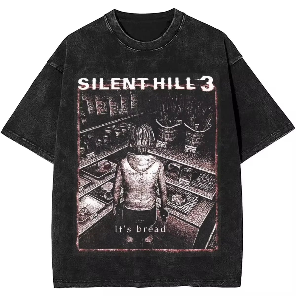 Silent Hill Graphic T-Shirt – Vintage Washed Horror Streetwear Tee