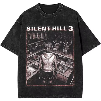 Silent Hill Graphic T-Shirt – Vintage Washed Horror Streetwear Tee