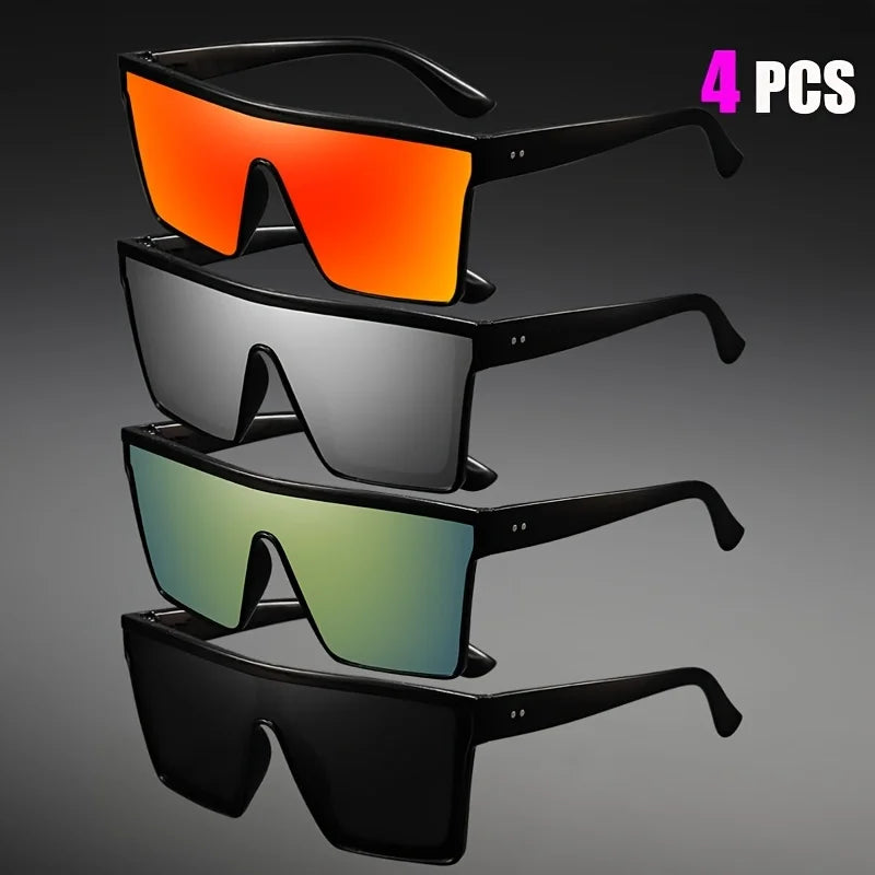 Futuristic Oversized Visor Sunglasses – Y2K Reflective “Mask” Shield Shades