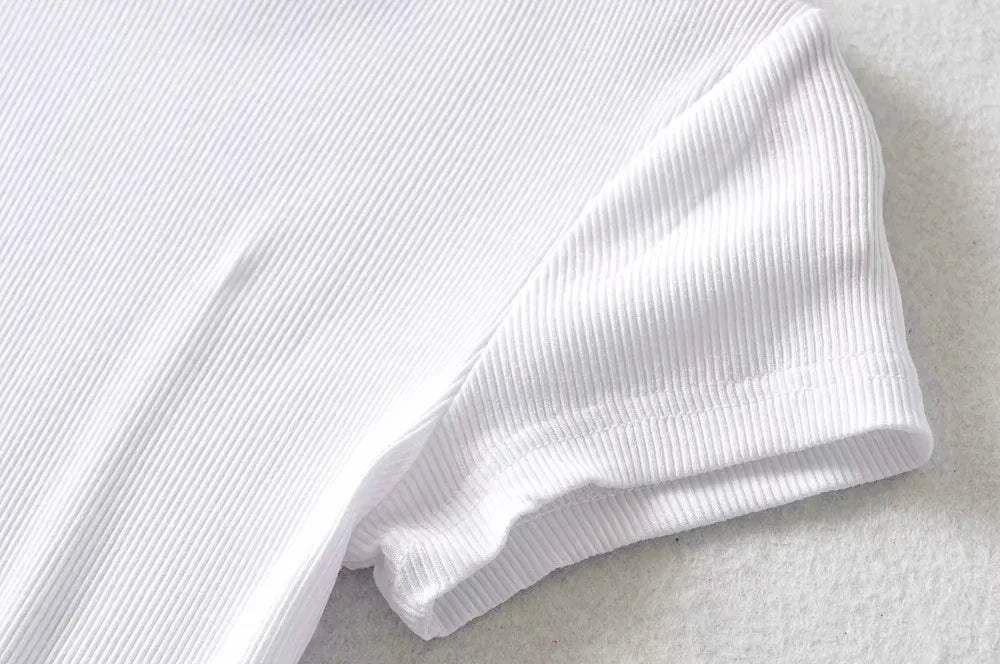 Women’s Sculpted Crop T-Shirt – Minimal Slim Fit Stretch Tee