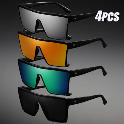 Futuristic Oversized Visor Sunglasses – Y2K Reflective “Mask” Shield Shades