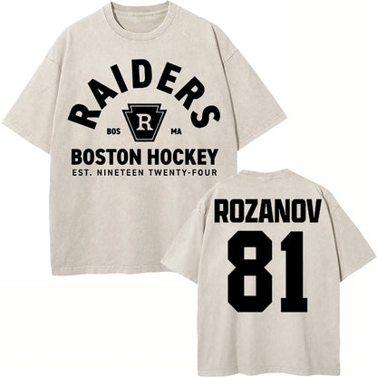 Vintage Hockey-Inspired Acid Wash Graphic T-Shirt – Retro Sports Streetwear Tee