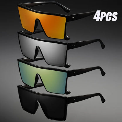 Futuristic Oversized Visor Sunglasses – Y2K Reflective “Mask” Shield Shades
