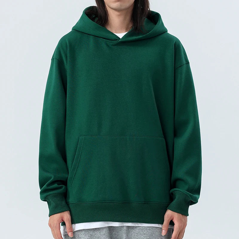 Oversized Heavyweight Hooded Sweatshirt – Minimalist Streetwear Pullover Hoodie with Premium Fleece Structure