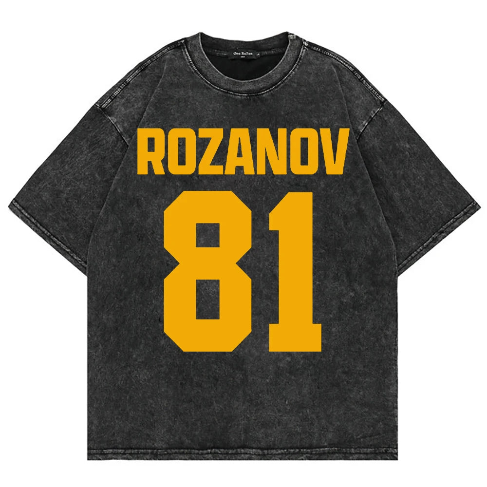 Vintage Hockey-Inspired Acid Wash Graphic T-Shirt – Retro Sports Streetwear Tee