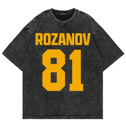 Vintage Hockey-Inspired Acid Wash Graphic T-Shirt – Retro Sports Streetwear Tee