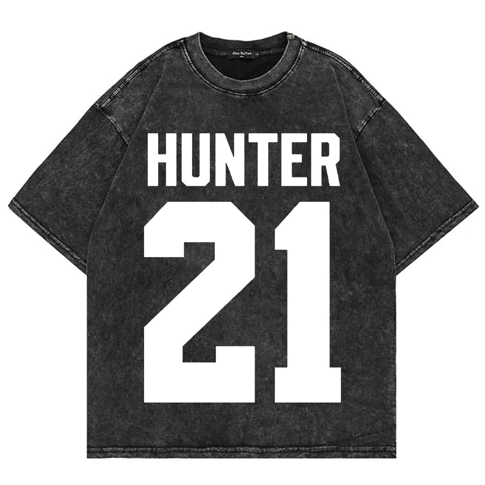 Vintage Hockey-Inspired Acid Wash Graphic T-Shirt – Retro Sports Streetwear Tee