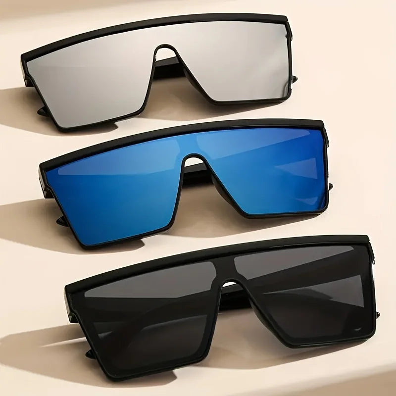 Futuristic Oversized Visor Sunglasses – Y2K Reflective “Mask” Shield Shades