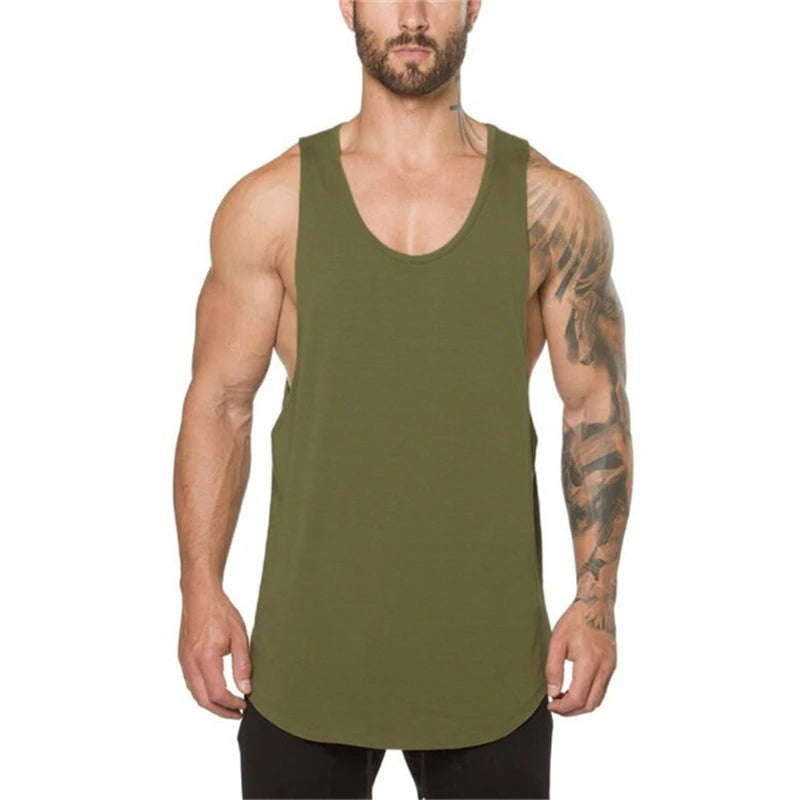 Men’s Cotton Muscle Tank Top – Lat Cut Sleeveless Gym & Training Vest