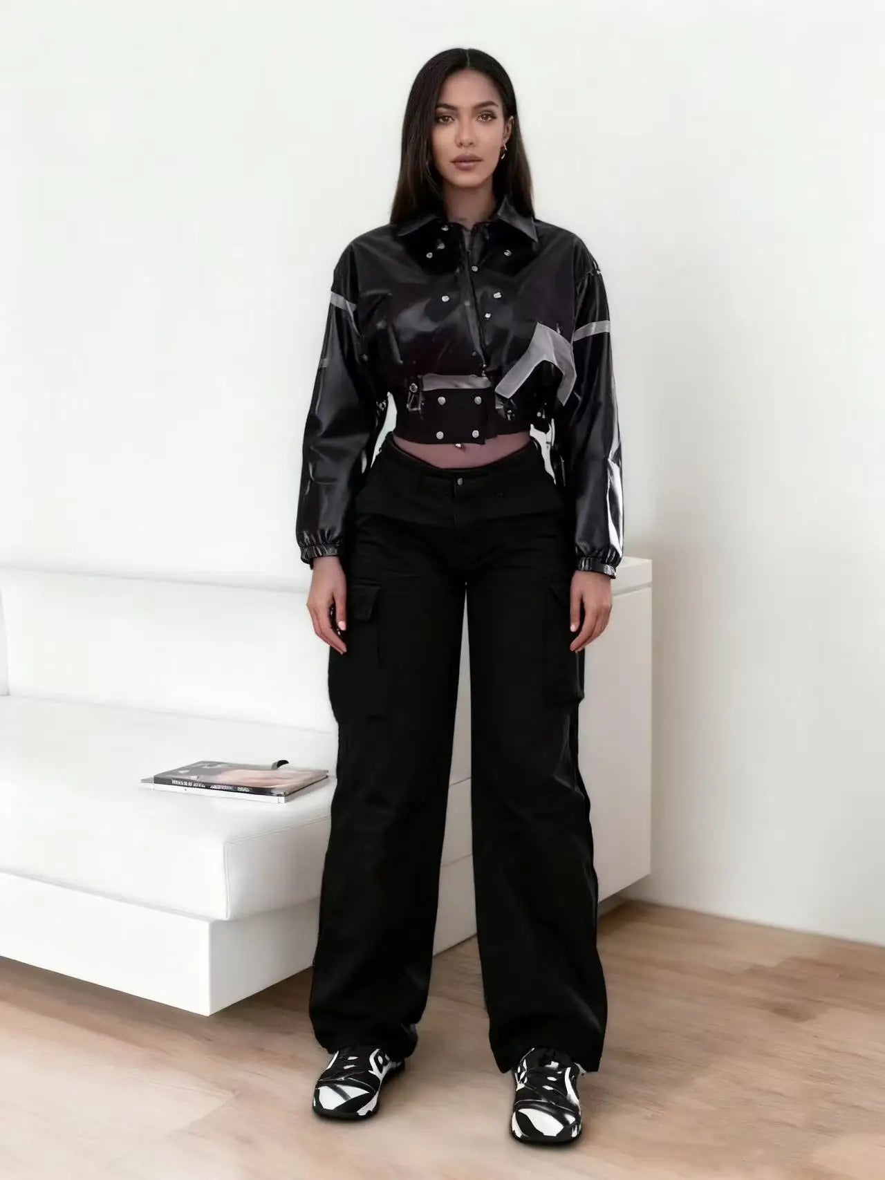 Women’s Camouflage Cargo Pants – Y2K Straight Leg Army Style Trousers