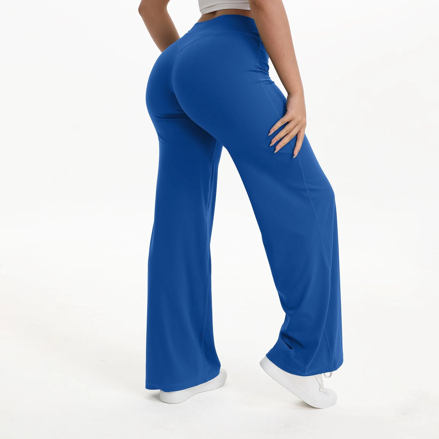 Women’s Straight Leg Yoga Pants – Mid Waist Loose Fit Pilates & Running Trousers