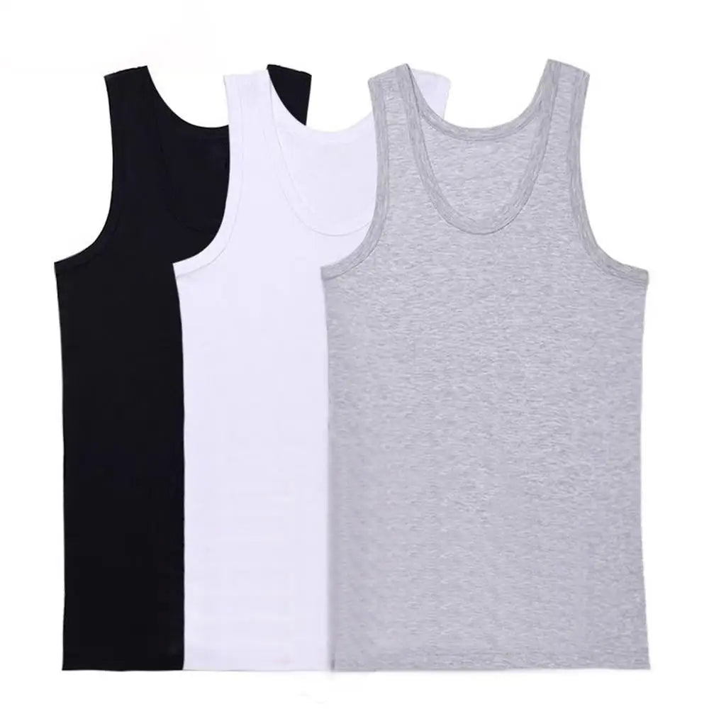 Men’s Classic Cotton Tank Top – Slim Fit Sleeveless Bodybuilding Vest