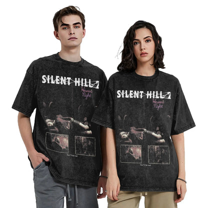 Silent Hill Graphic T-Shirt – Vintage Washed Horror Streetwear Tee