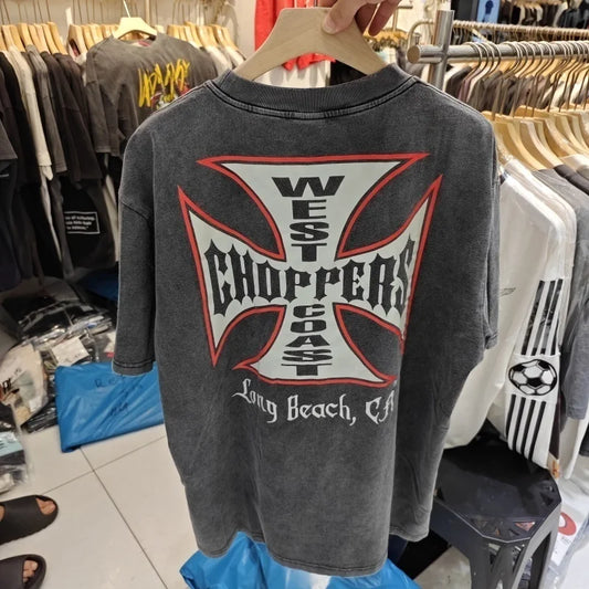 Vintage Biker Graphic T-Shirt – Washed Retro Streetwear Tee
