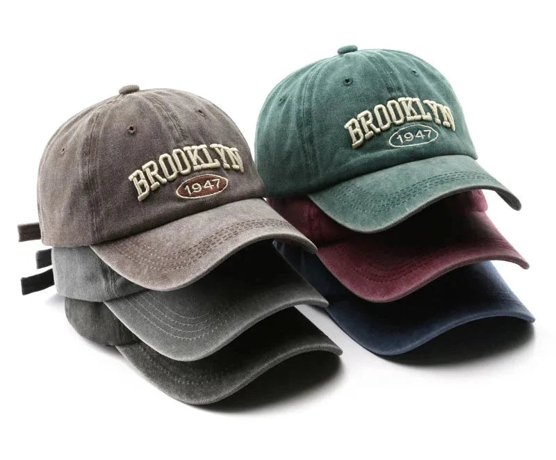 Brooklyn Embroidered Baseball Cap – Vintage Streetwear Cotton Hat