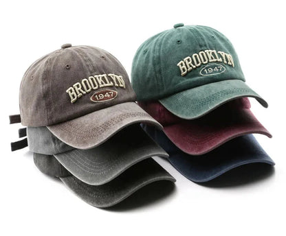 Brooklyn Embroidered Baseball Cap – Vintage Streetwear Cotton Hat