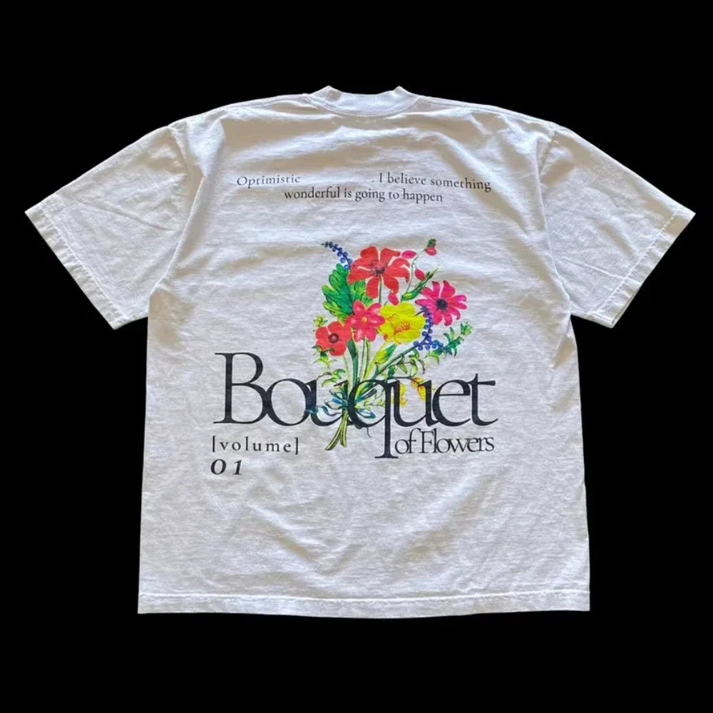Y2K Kawaii Peach Blossom Graphic Tee – Harajuku Vintage Goth Streetwear T-Shirt