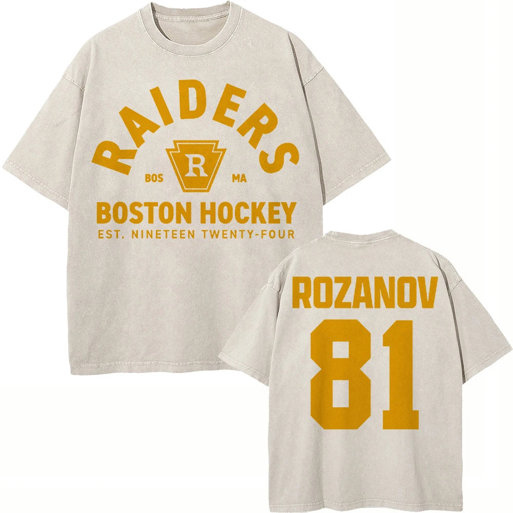 Vintage Hockey-Inspired Acid Wash Graphic T-Shirt – Retro Sports Streetwear Tee