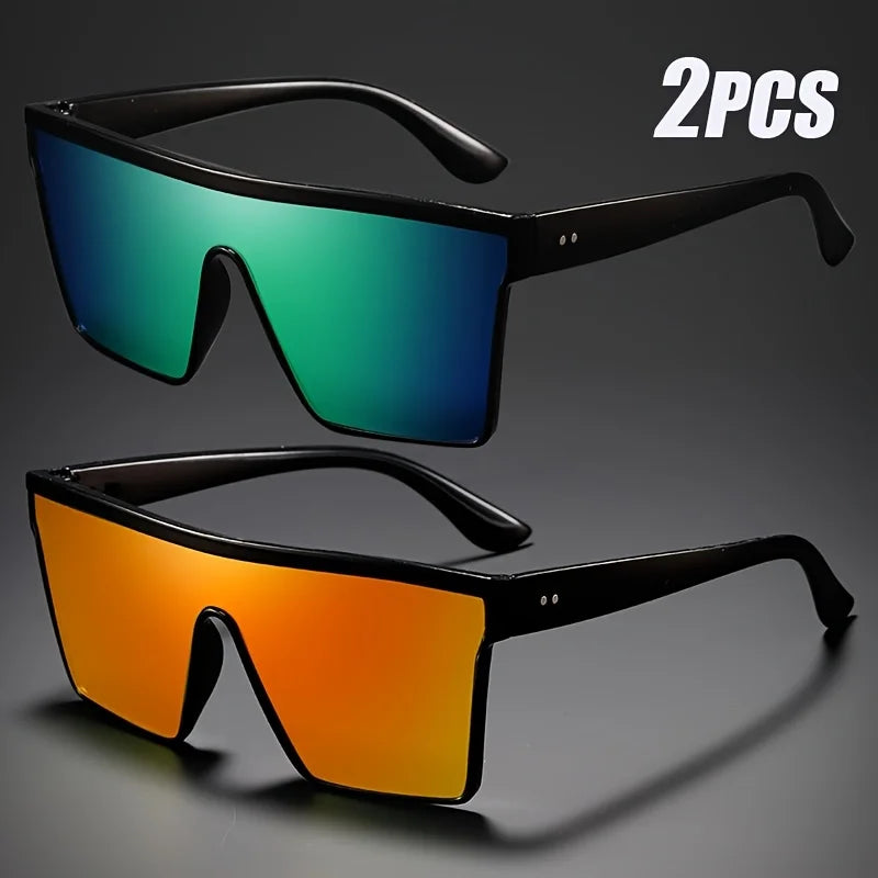 Futuristic Oversized Visor Sunglasses – Y2K Reflective “Mask” Shield Shades