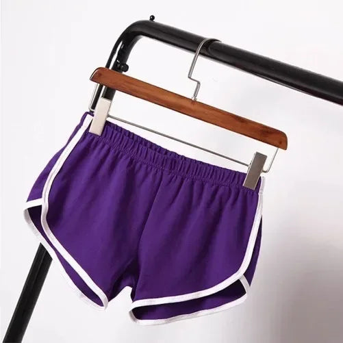 Women’s Retro Sport Hot Shorts – Slim Fit High Waist Gym & Yoga Shorts