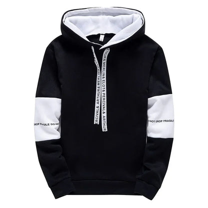 Men’s Typography Pullover Hoodie – Clean Preppy Streetwear Sweatshirt