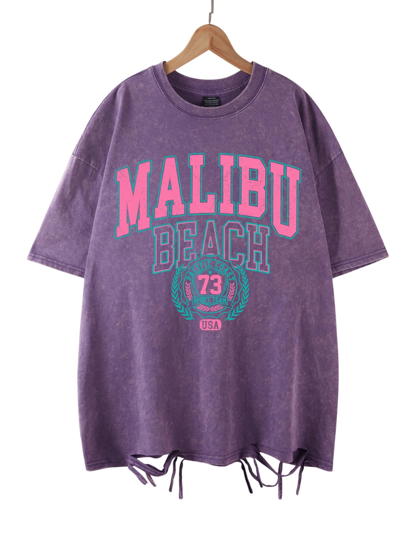 Malibu Beach Vintage Washed T-Shirt – Oversized Coastal Streetwear Tee
