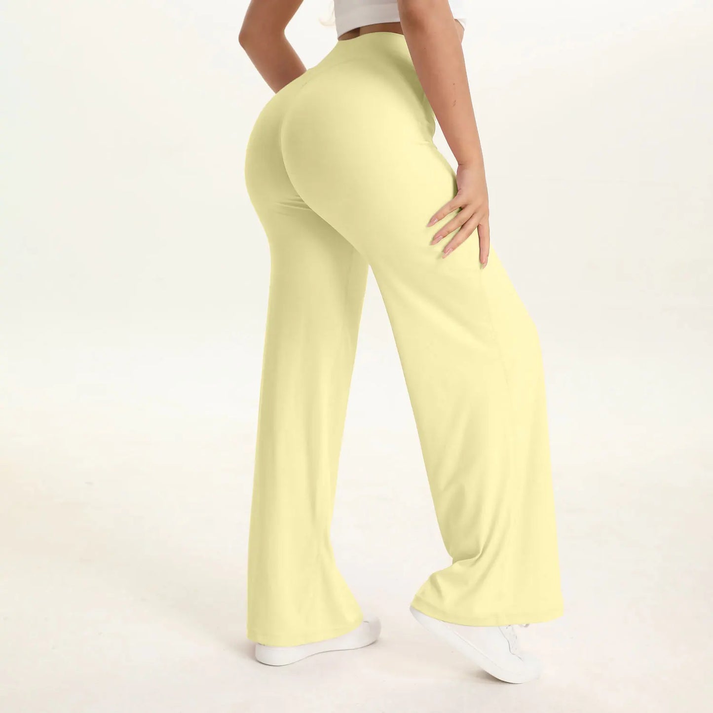 Women’s Straight Leg Yoga Pants – Mid Waist Loose Fit Pilates & Running Trousers